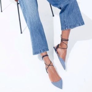 J. Crew Slingback Flats in Gingham Laceup